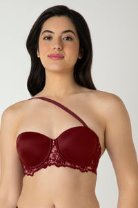 Femme Lace Padded Wired Multiway Bra - Biking Red thumbnail 6