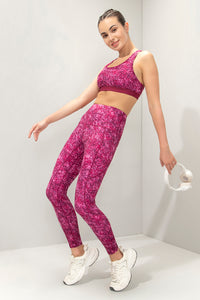 Energize Medium Impact Round Neck Sports Bra - Mosaic Print thumbnail 7
