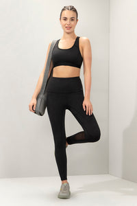 Energize Medium Impact Round Neck Sports Bra - Black thumbnail 7