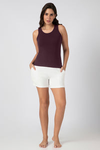 Broad Strapped Body Hugging Tank Top - Wine Tasting thumbnail 7
