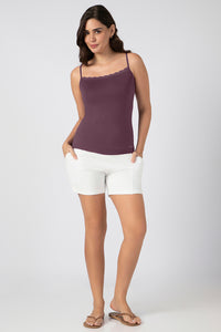 Modal Lace Camisole - Eggplant thumbnail 7