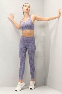 Energize Medium Impact Round Neck Sports Bra - Abstract Paint Print thumbnail 7