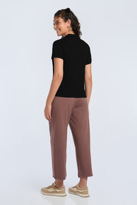 Classic Rib Polo Tee - Black thumbnail 5