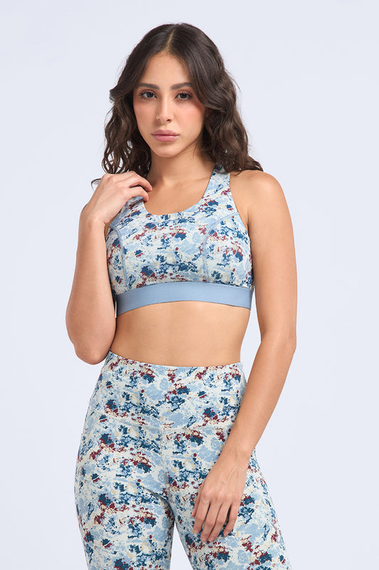 Motion Flex Sports Bra - Marble Twist Print