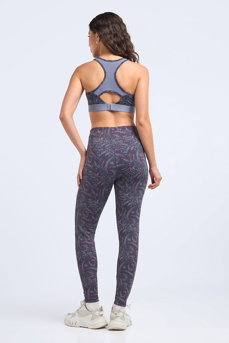 Motion Flex Sports Bra - Glam Swirl Print
