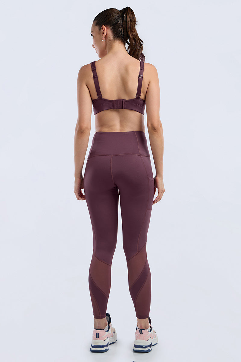 ENERGIZE PANELLED TIGHTS - EggPlant