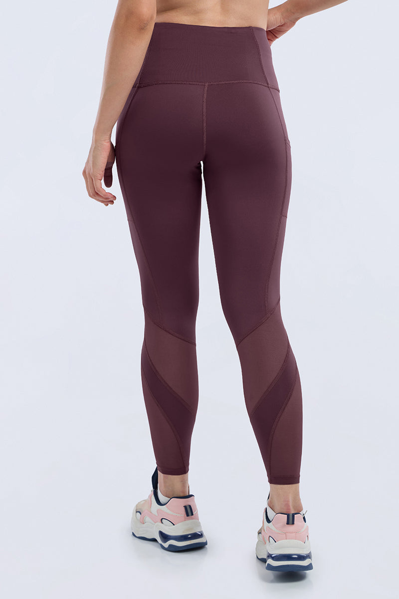 ENERGIZE PANELLED TIGHTS - EggPlant