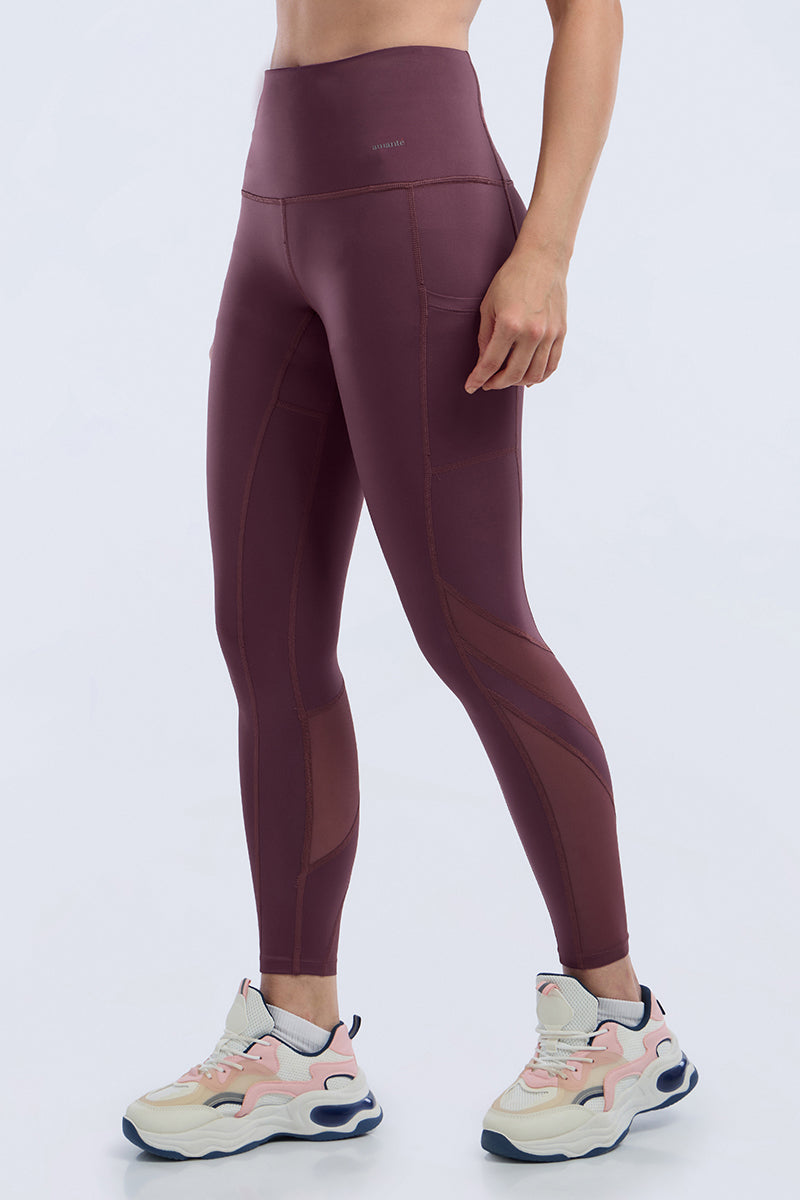 ENERGIZE PANELLED TIGHTS - EggPlant