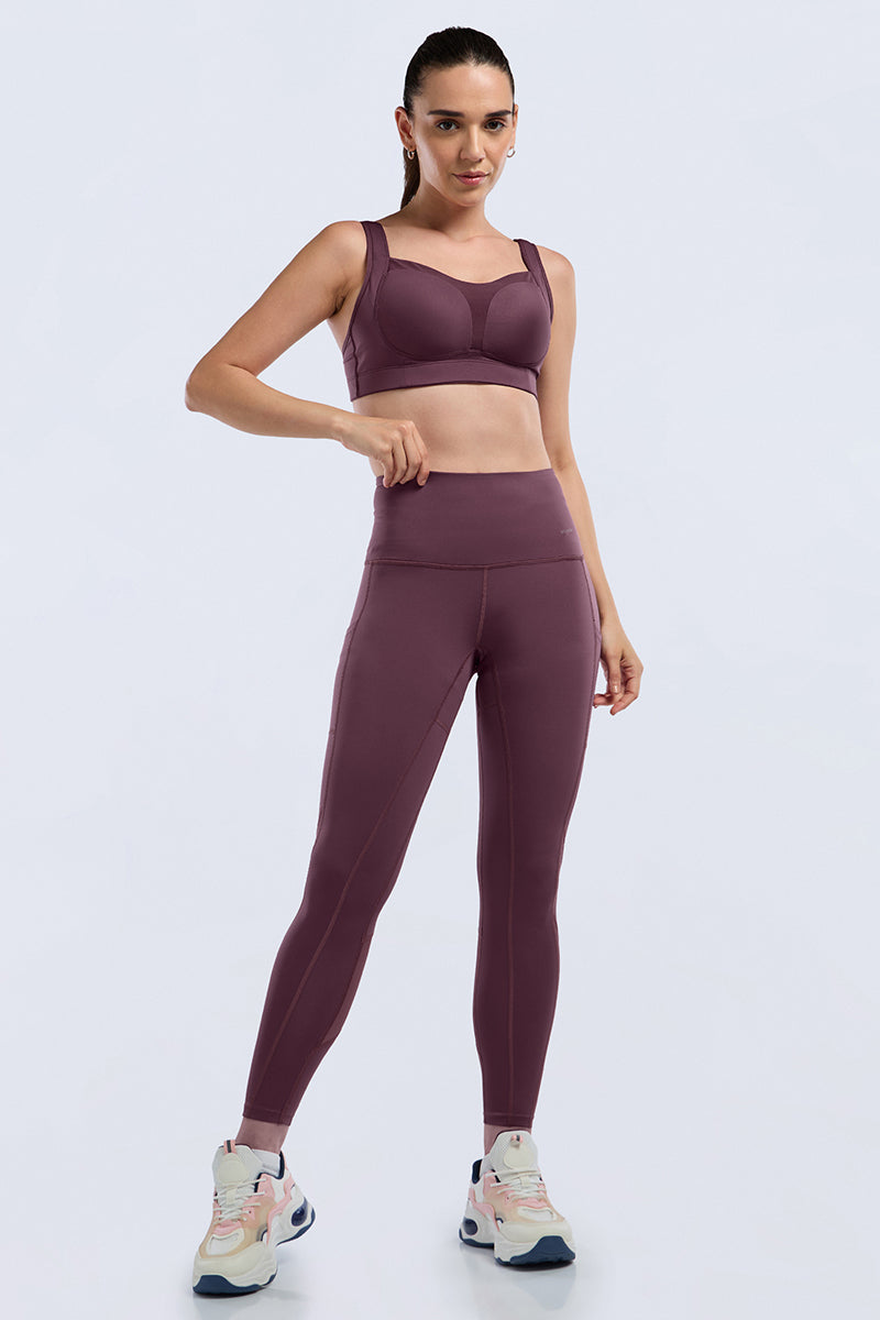 ENERGIZE PANELLED TIGHTS - EggPlant - Image 7 of 7
