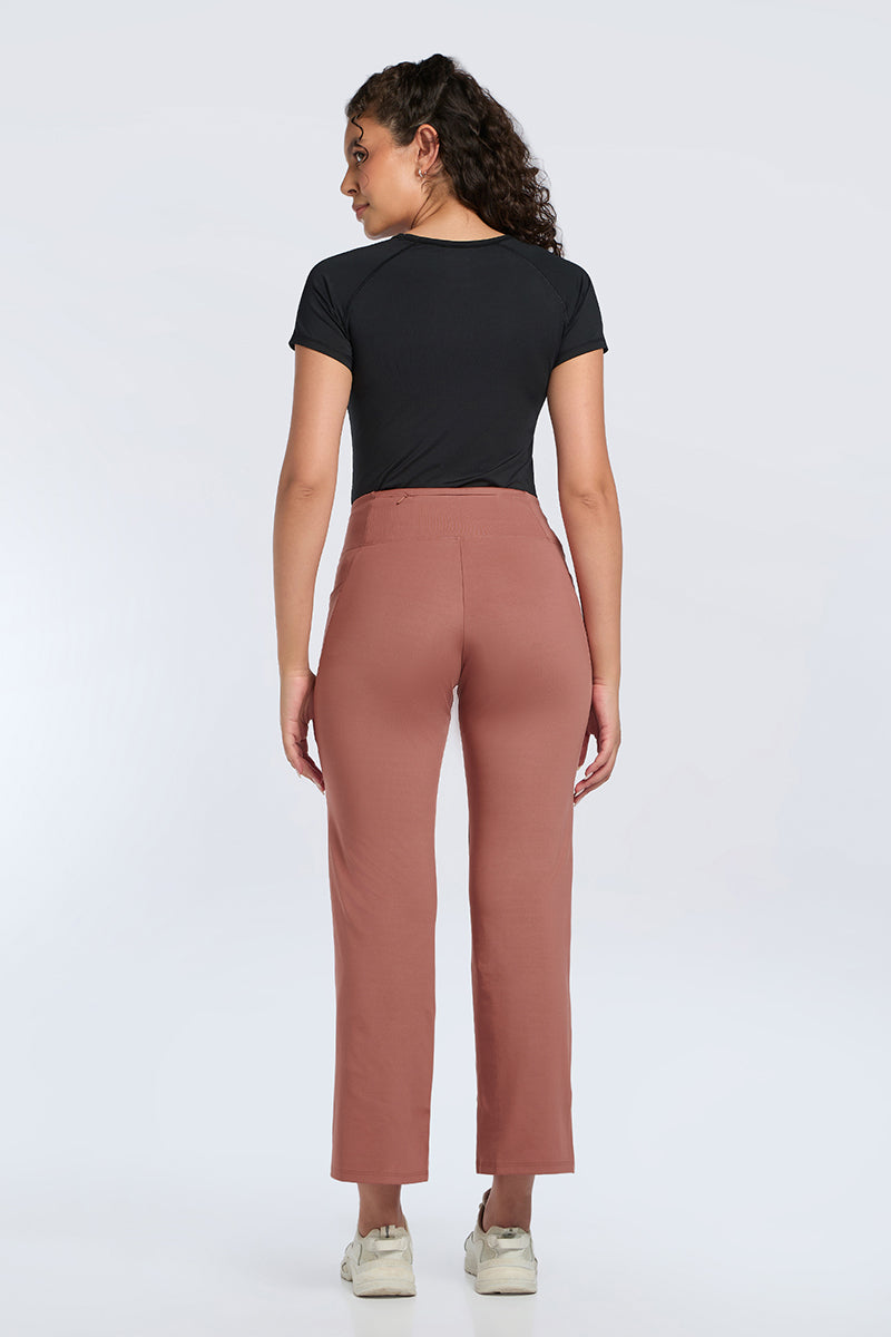 FLAUNT FLARED TRAVEL PANTS - Brick Dust - Image 5 of 6