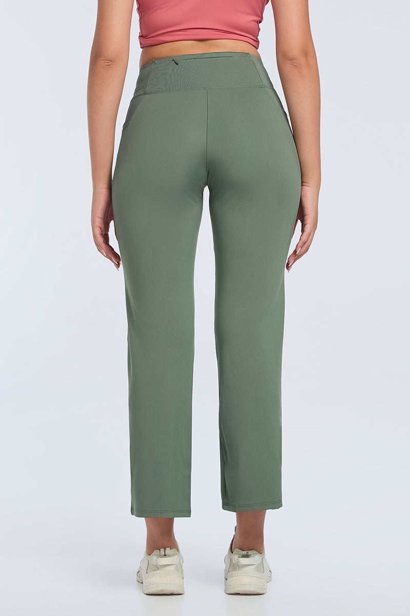 FLAUNT FLARED TRAVEL PANTS - Sea Spray