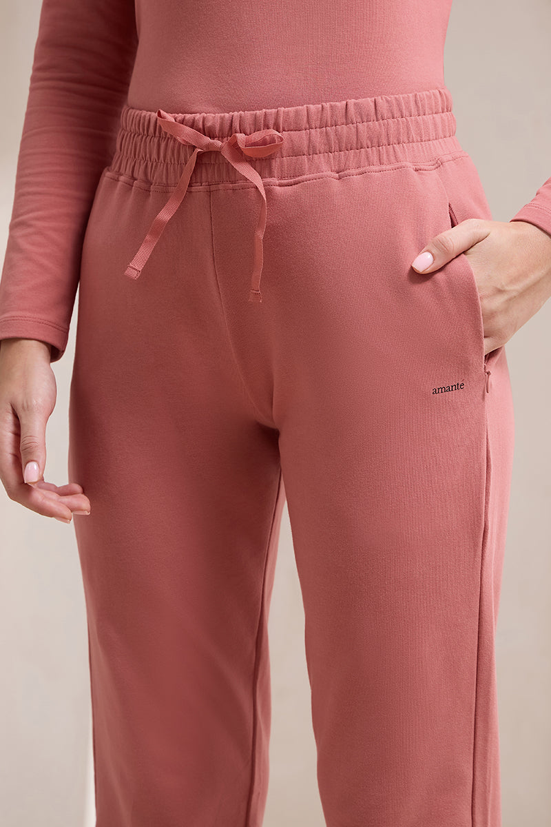 Terry Chic Track Pants - Dusty Cedar