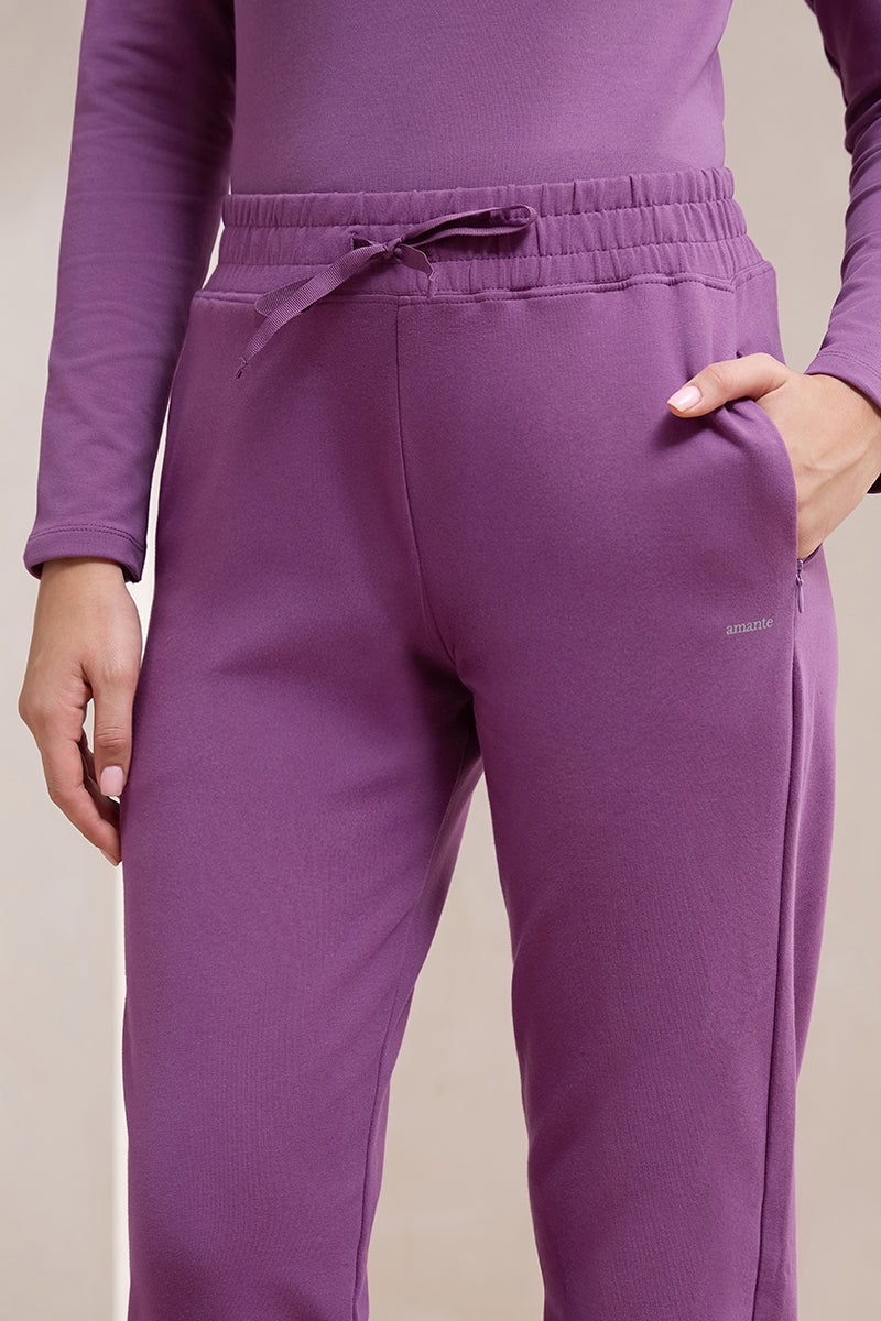 Terry Chic Track Pants - Grape Kiss