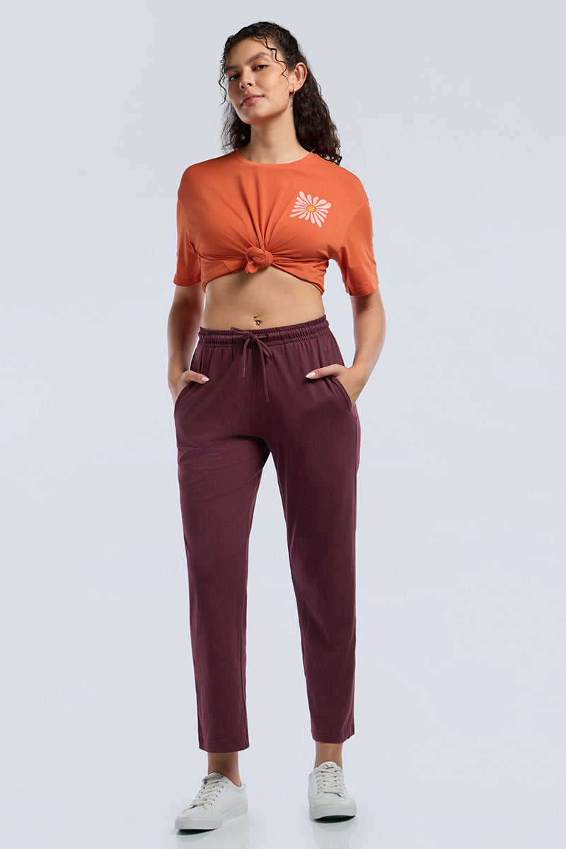 ELEMENTS TRACK PANTS - Maroon Banner