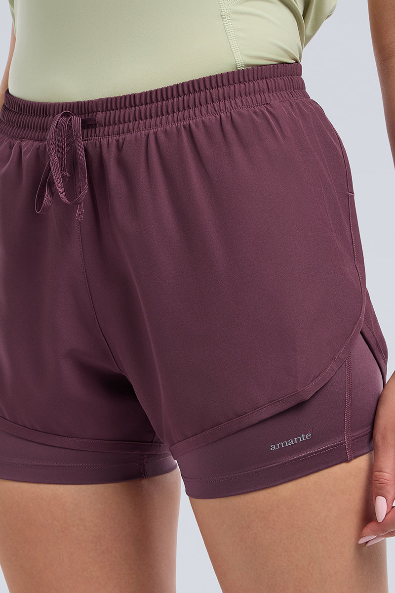 ENERGIZE ACTIVE SHORTS - EggPlant