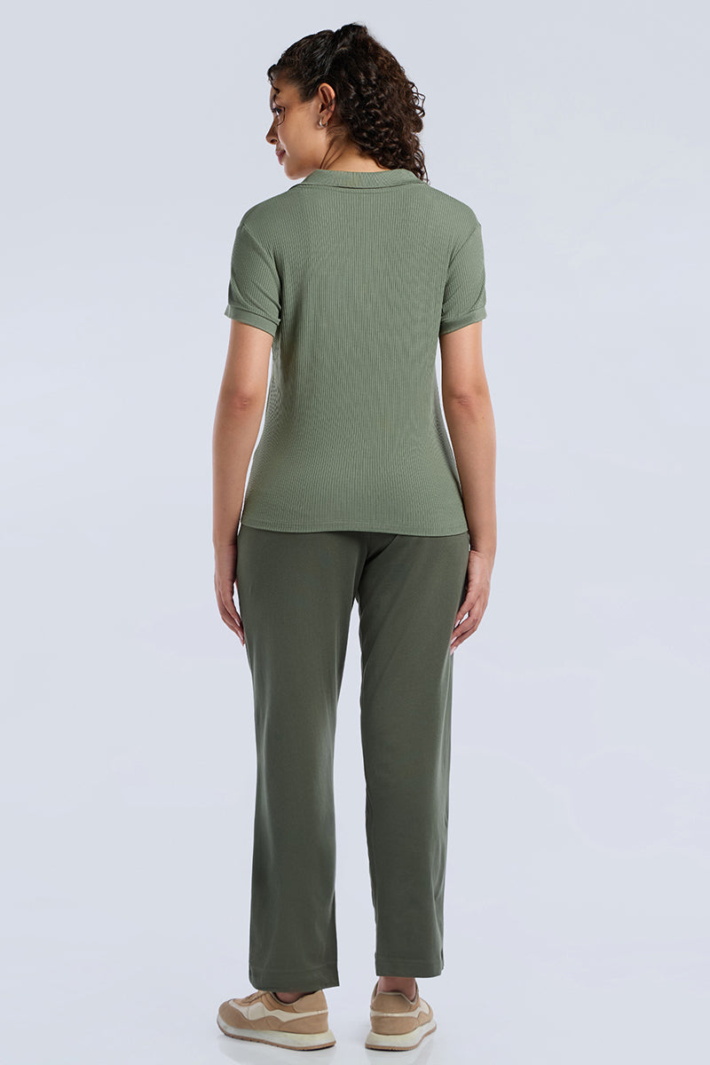 Classic Rib Polo Tee - Sea Spray