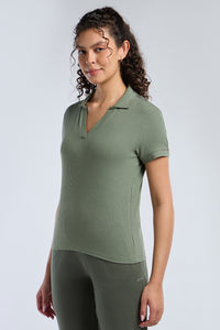 Classic Rib Polo Tee - Sea Spray thumbnail 2