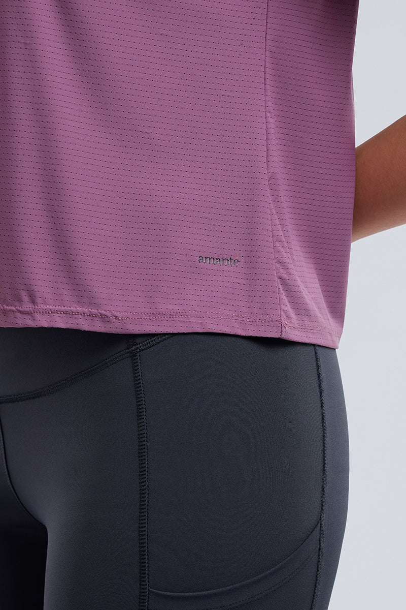 Full mesh workout tee - Purple base