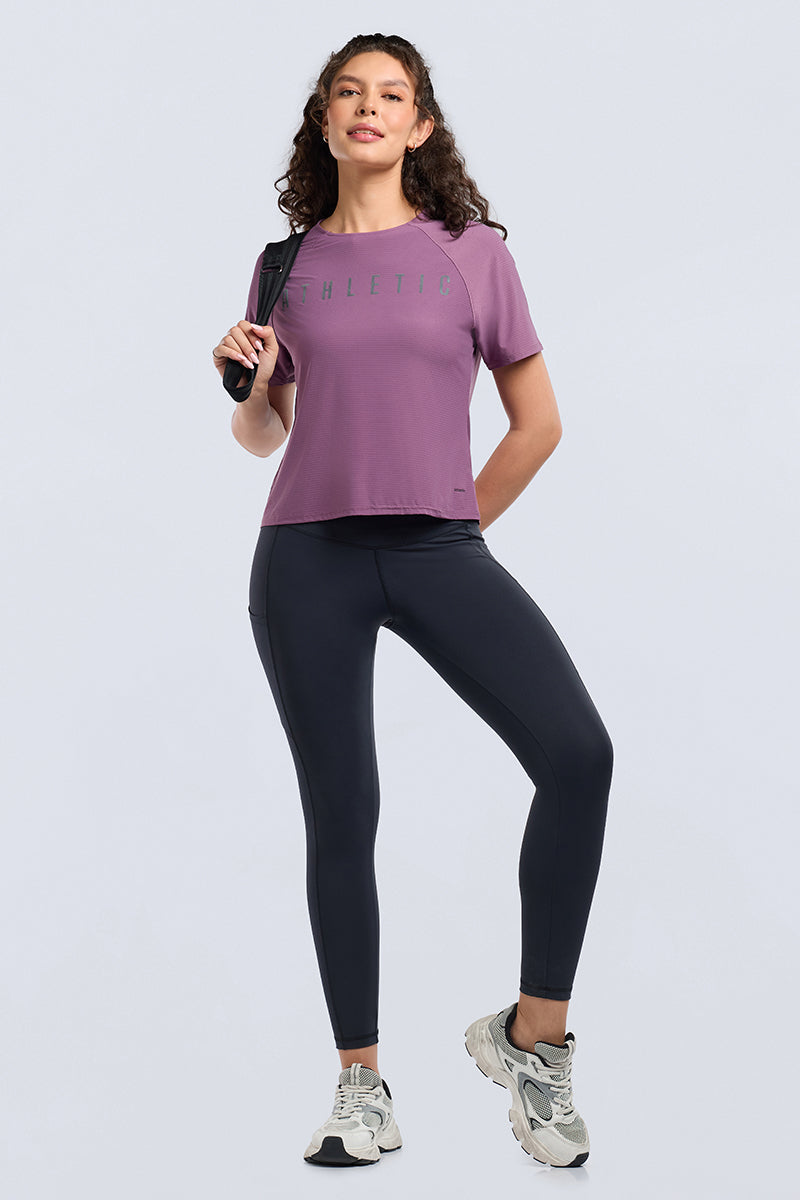 Full mesh workout tee - Purple base - Image 7 of 7
