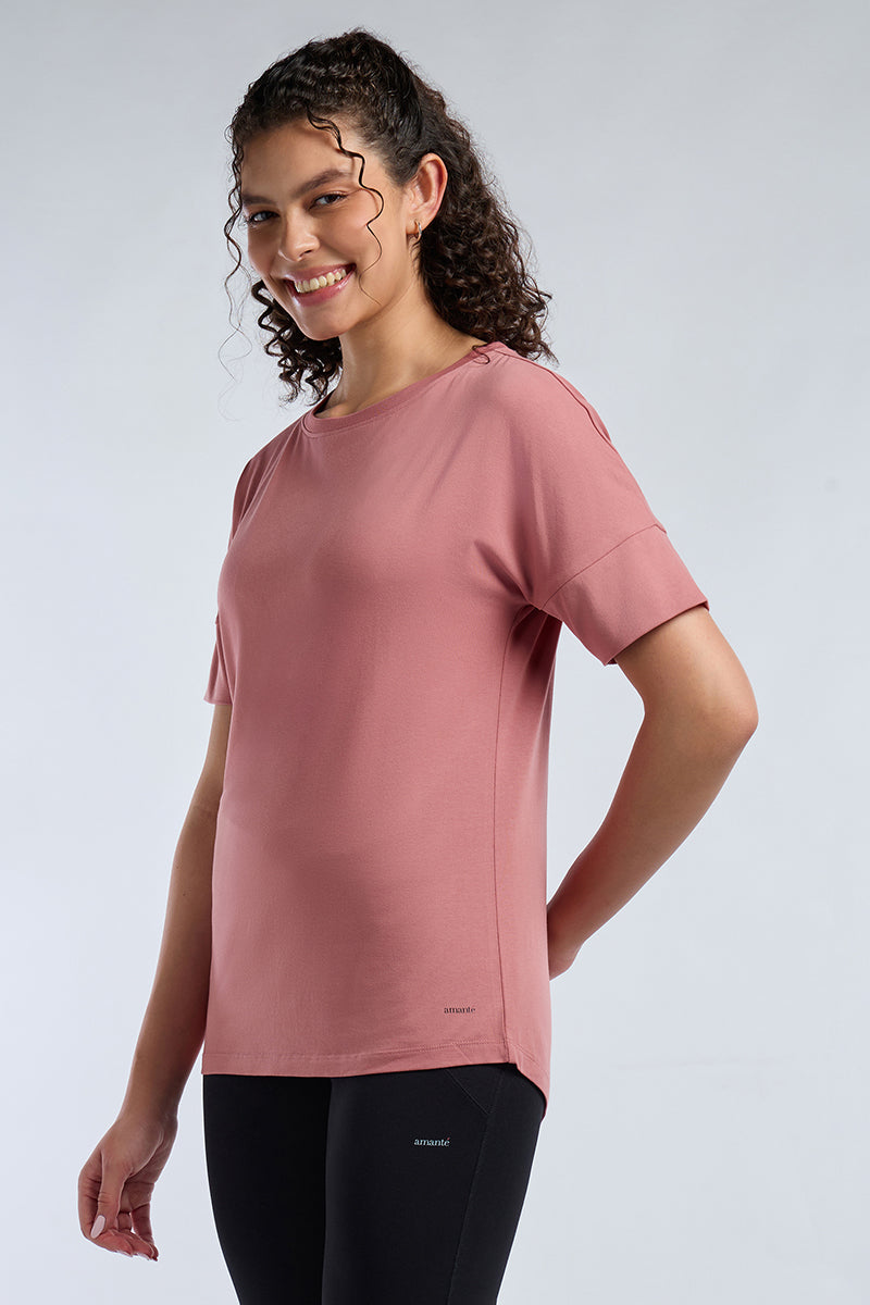 ELEMENTS LONG LENGTH TEE - Dusty Rose