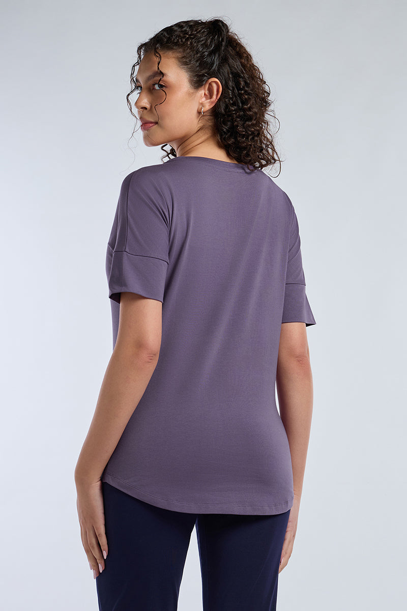 ELEMENTS LONG LENGTH TEE - Mulled Grape