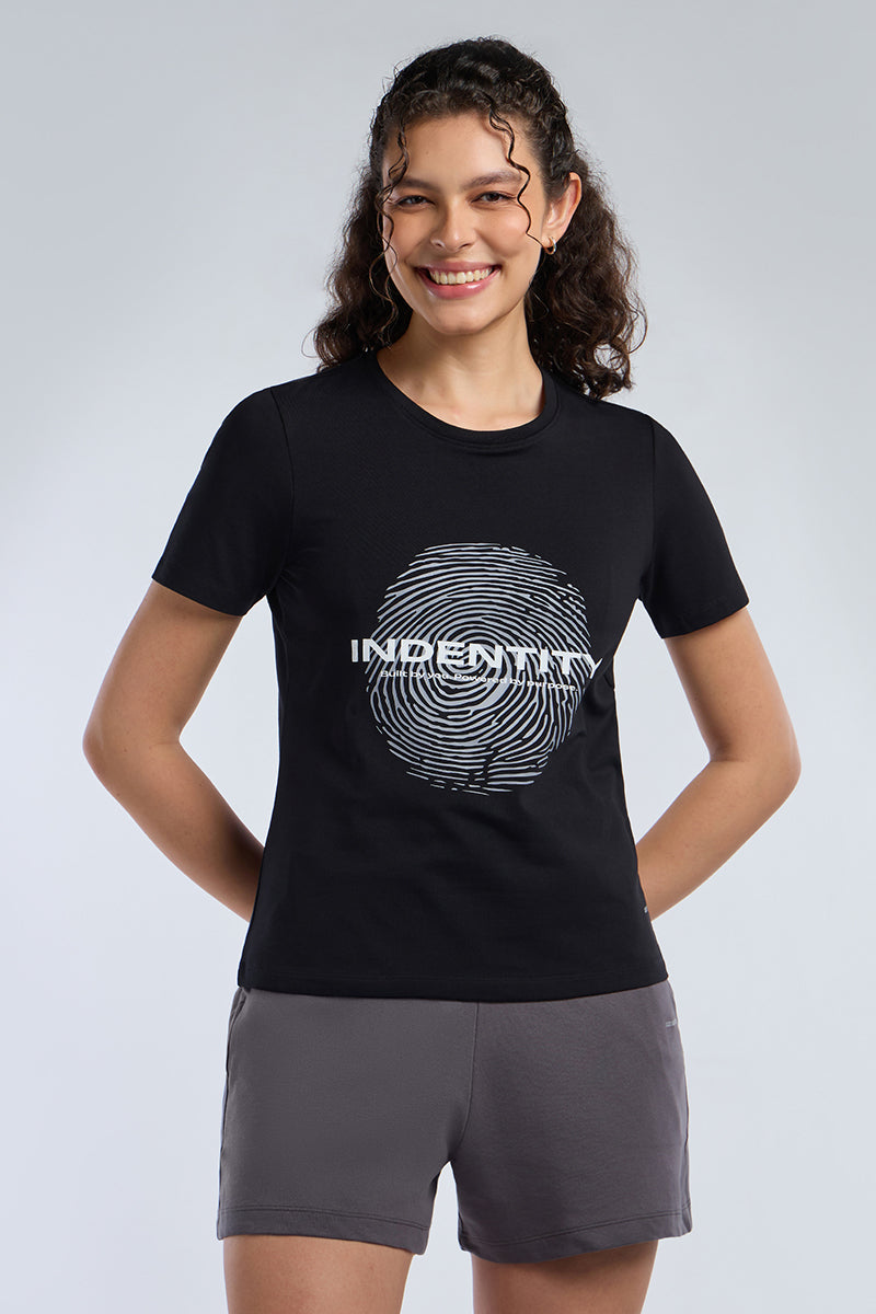 ESSENTIAL PRINTED TEE - Black Base - Image 1 of 6