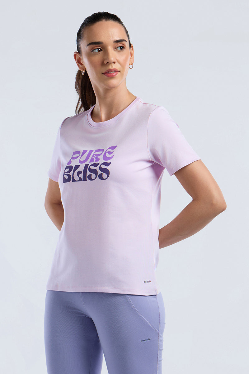 ESSENTIAL PRINTED TEE - Lavender Fog Base