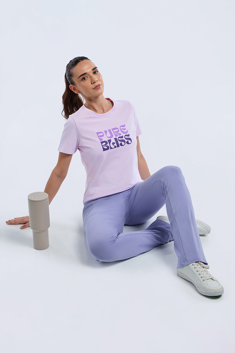 ESSENTIAL PRINTED TEE - Lavender Fog Base