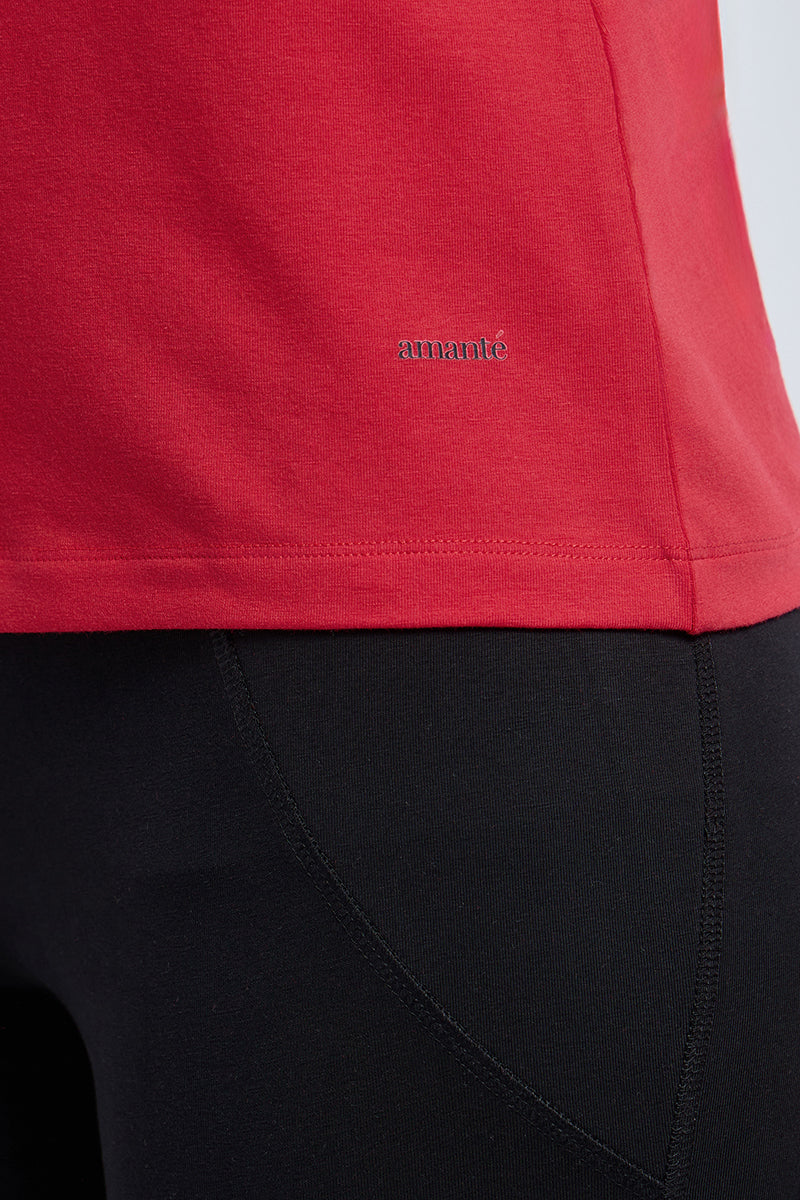 ESSENTIAL PRINTED TEE - Scarlet Base