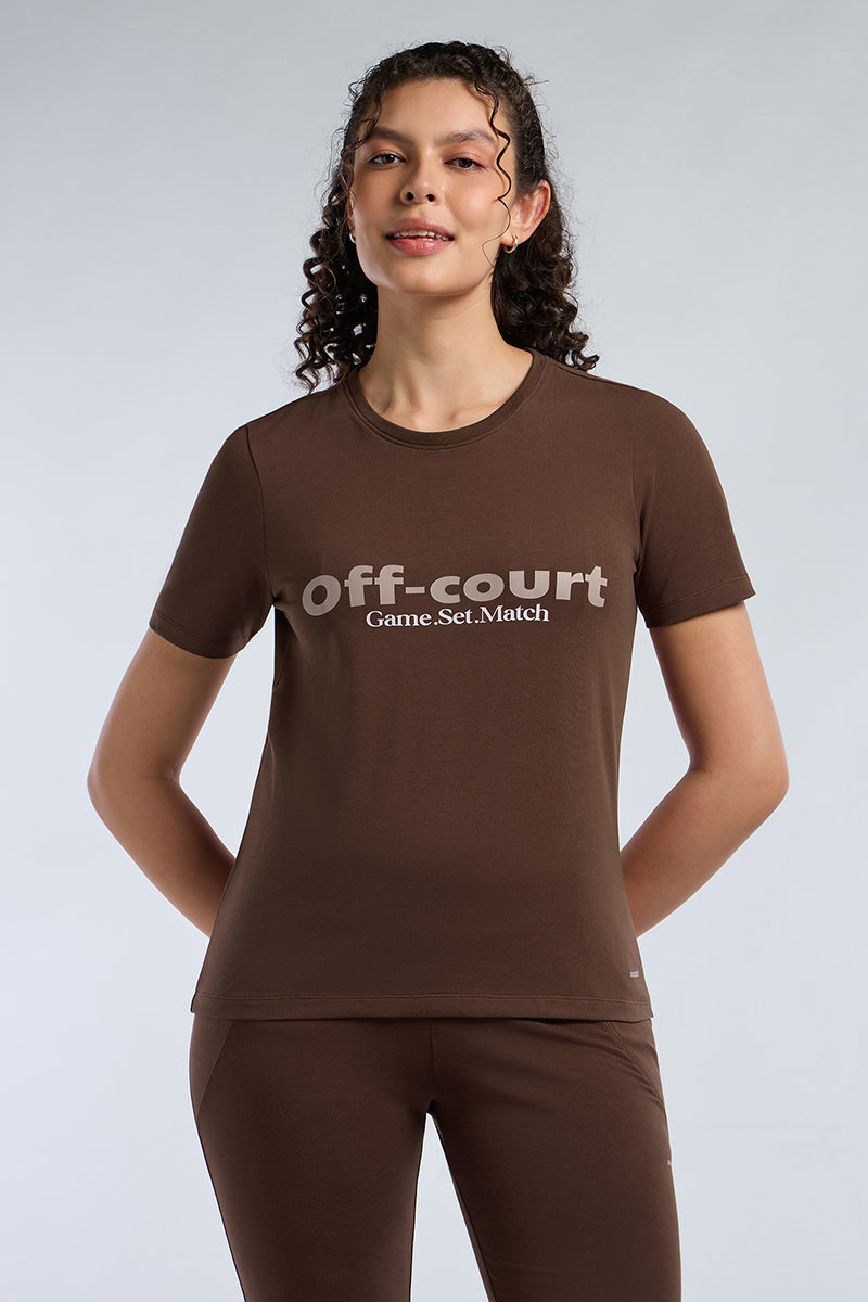 ESSENTIAL PRINTED TEE - Shaved Chocolate Base - Image 1 of 7