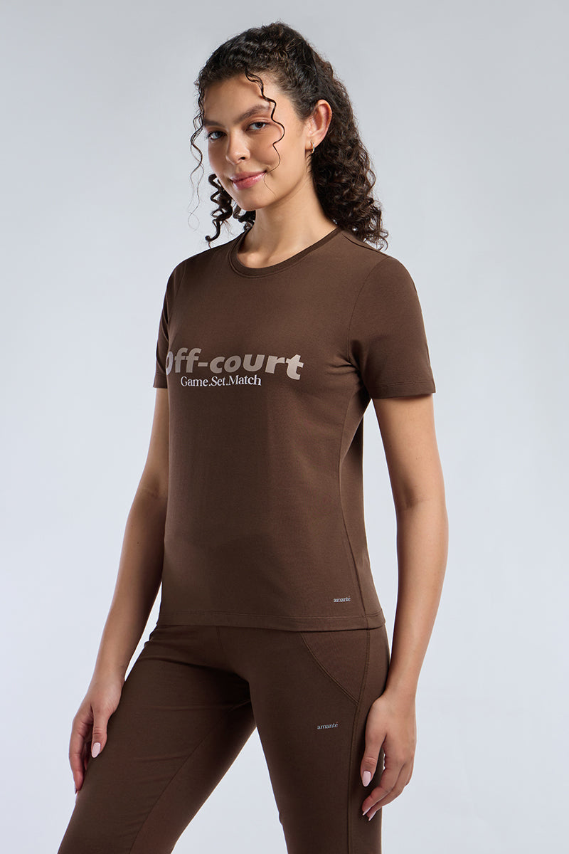 ESSENTIAL PRINTED TEE - Shaved Chocolate Base - Image 4 of 7