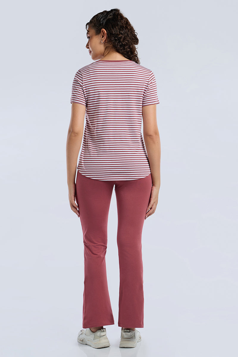 ESSENTIAL STRIPE TEE - Deco Rose Stripes - Image 1 of 7