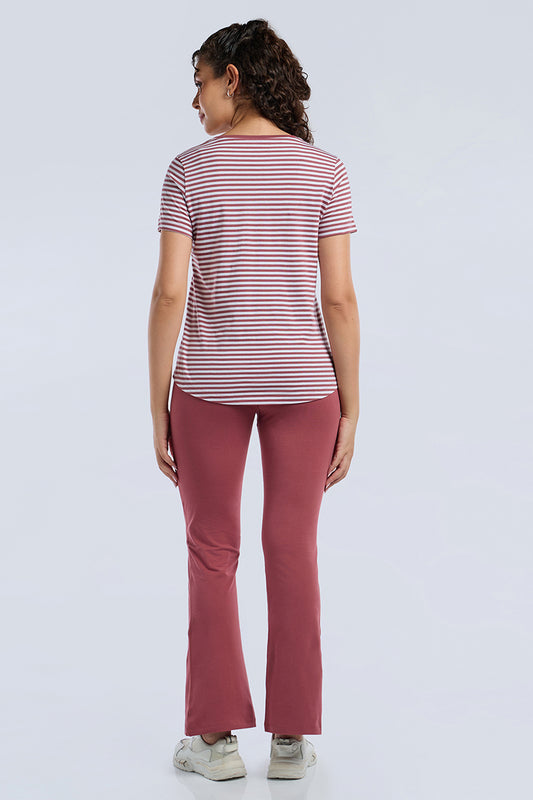 ESSENTIAL STRIPE TEE - Deco Rose Stripes