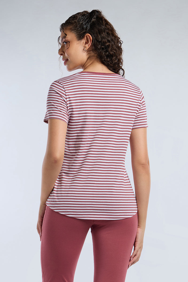 ESSENTIAL STRIPE TEE - Deco Rose Stripes - Image 2 of 7