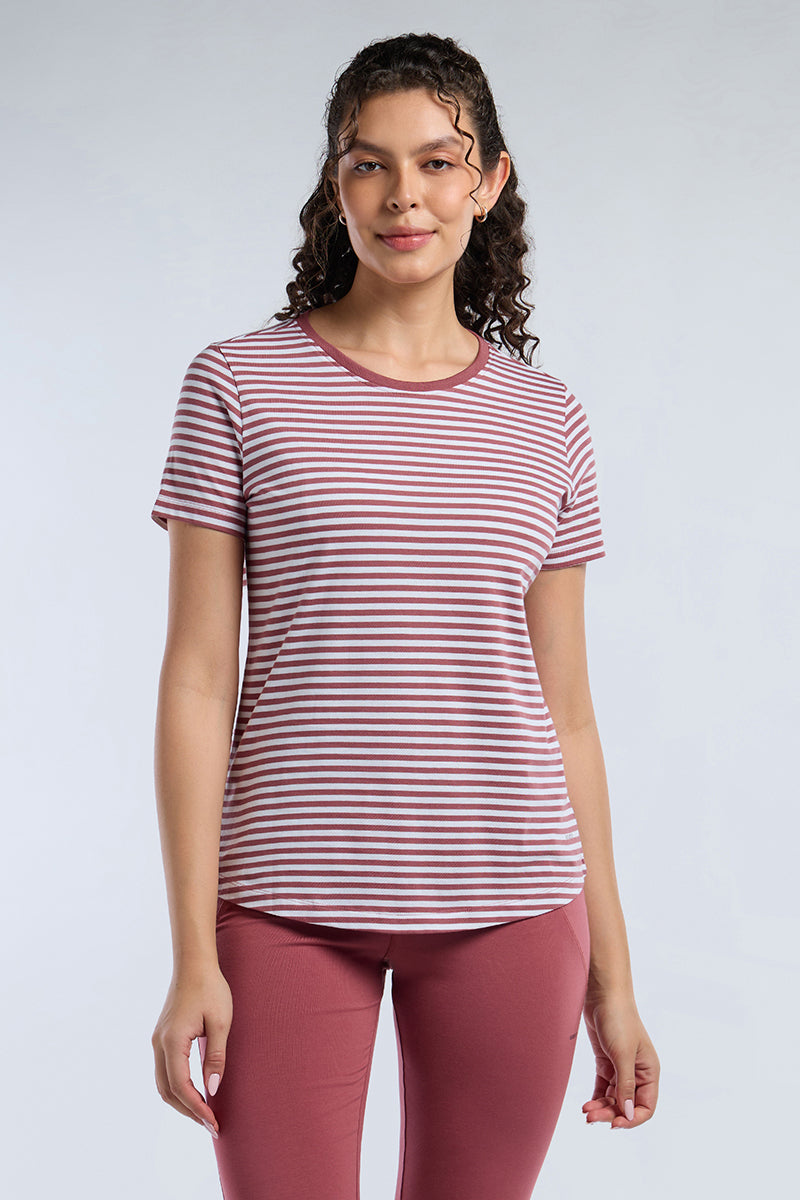 ESSENTIAL STRIPE TEE - Deco Rose Stripes