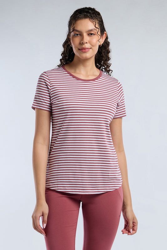 ESSENTIAL STRIPE TEE - Deco Rose Stripes