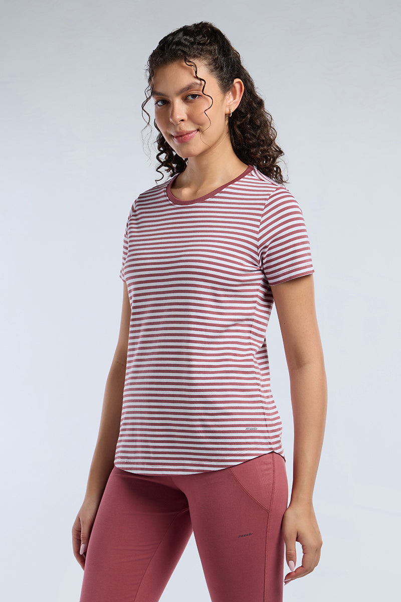 ESSENTIAL STRIPE TEE - Deco Rose Stripes - Image 4 of 7