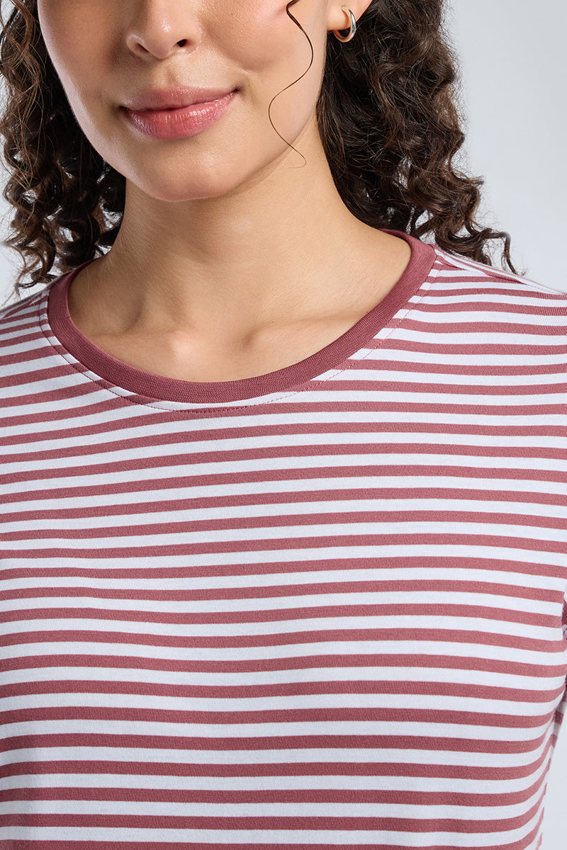 ESSENTIAL STRIPE TEE - Deco Rose Stripes
