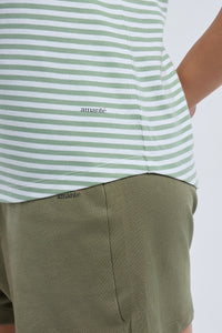 ESSENTIAL STRIPE TEE - Granite Green Stripes thumbnail 5