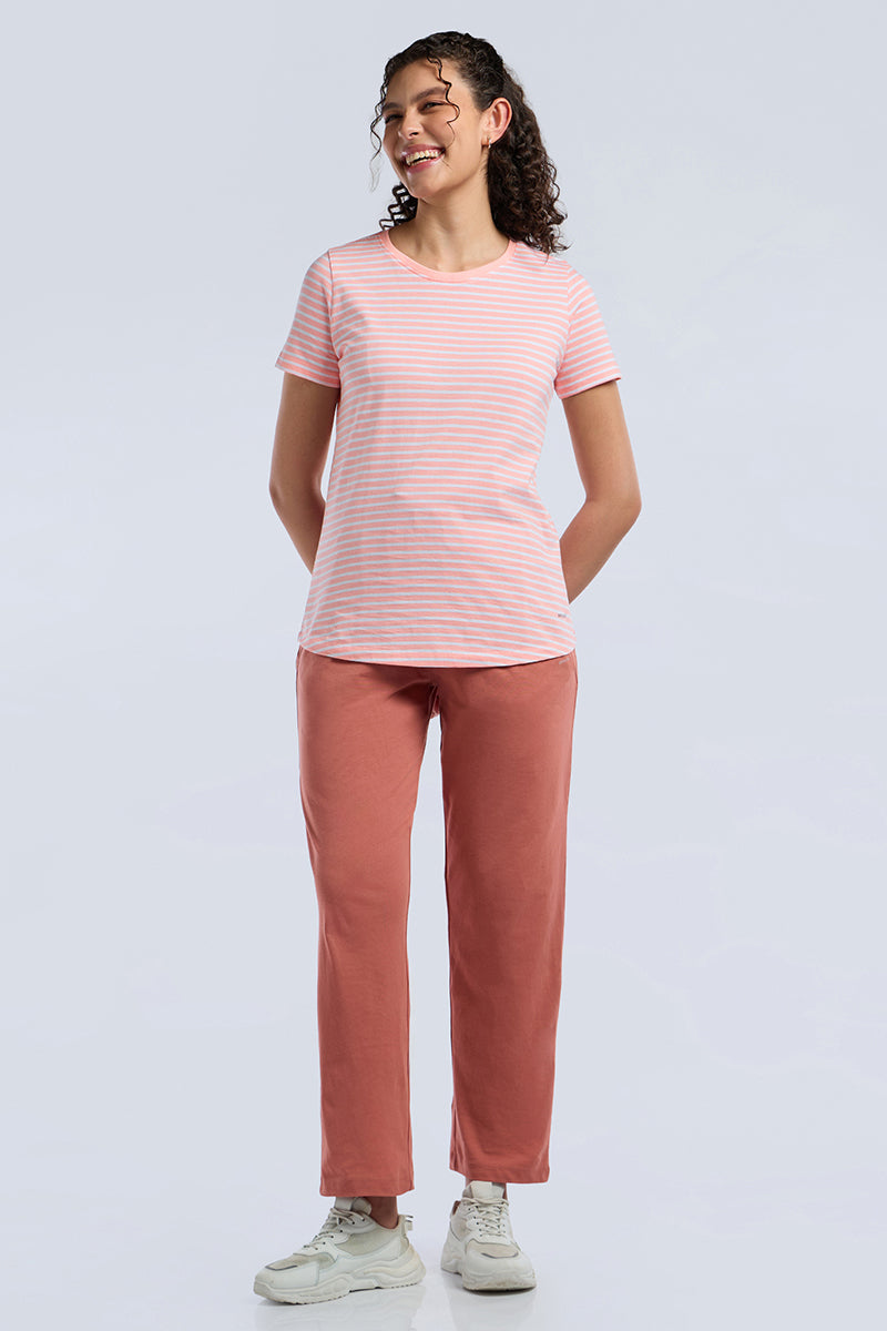 ESSENTIAL STRIPE TEE - Pale Rosette Stripes - Image 7 of 7