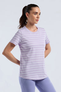 ESSENTIAL STRIPE TEE - Pastel Lilac Stripes thumbnail 4