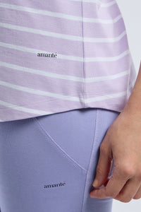 ESSENTIAL STRIPE TEE - Pastel Lilac Stripes thumbnail 2