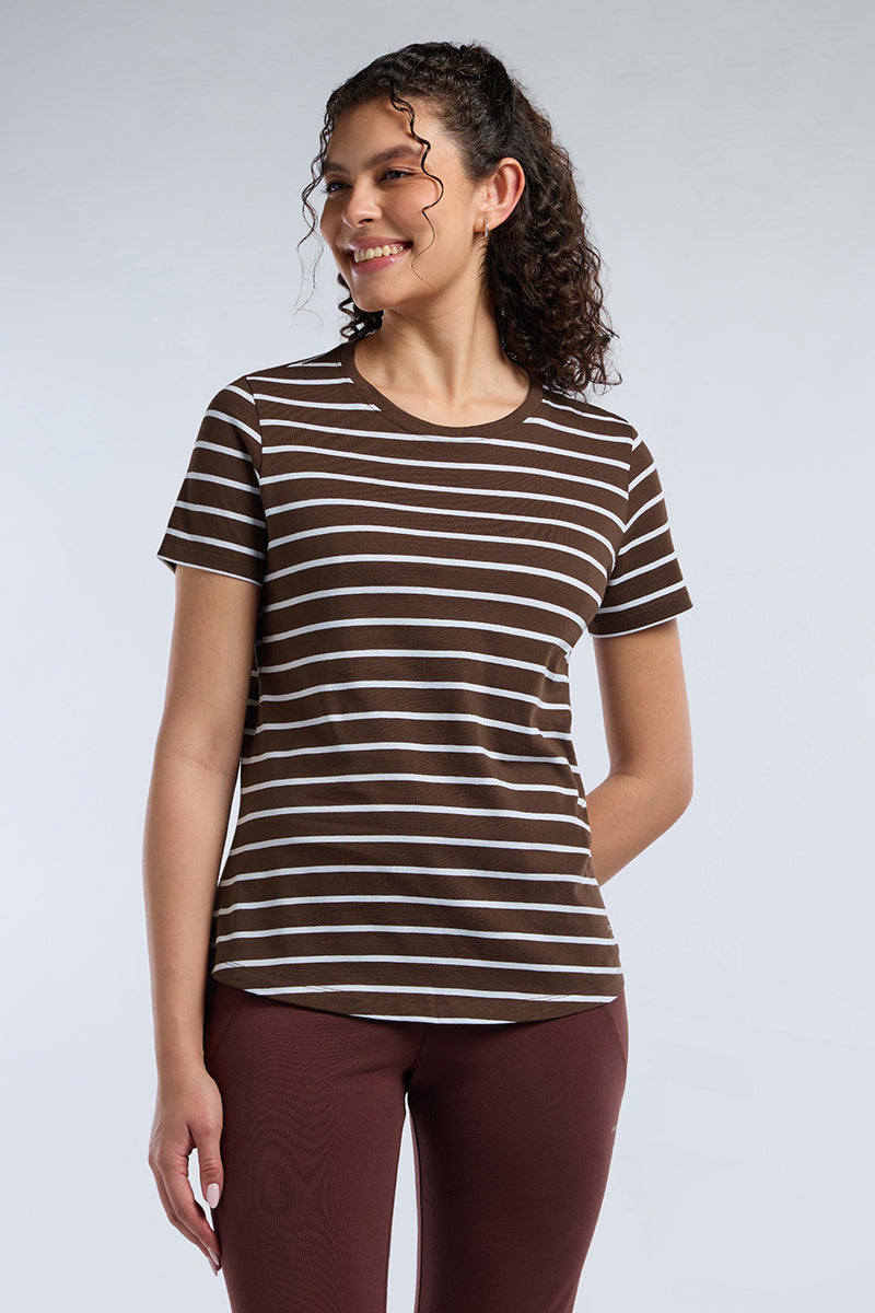 ESSENTIAL STRIPE TEE - Shaved Chocoloate Stripes - Image 3 of 7