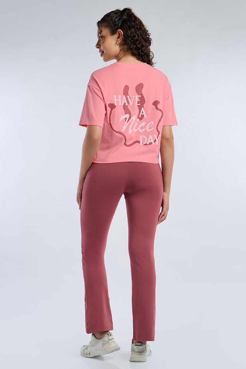 ELEMENTS CHIC CROP TEE - Flamingo Base