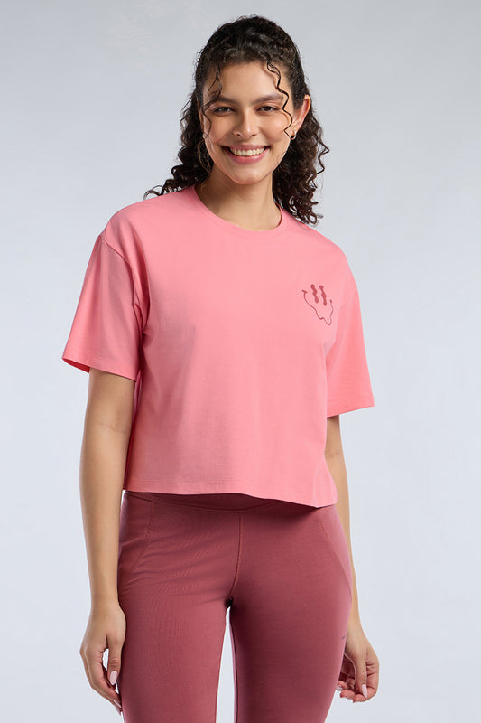 ELEMENTS CHIC CROP TEE - Flamingo Base