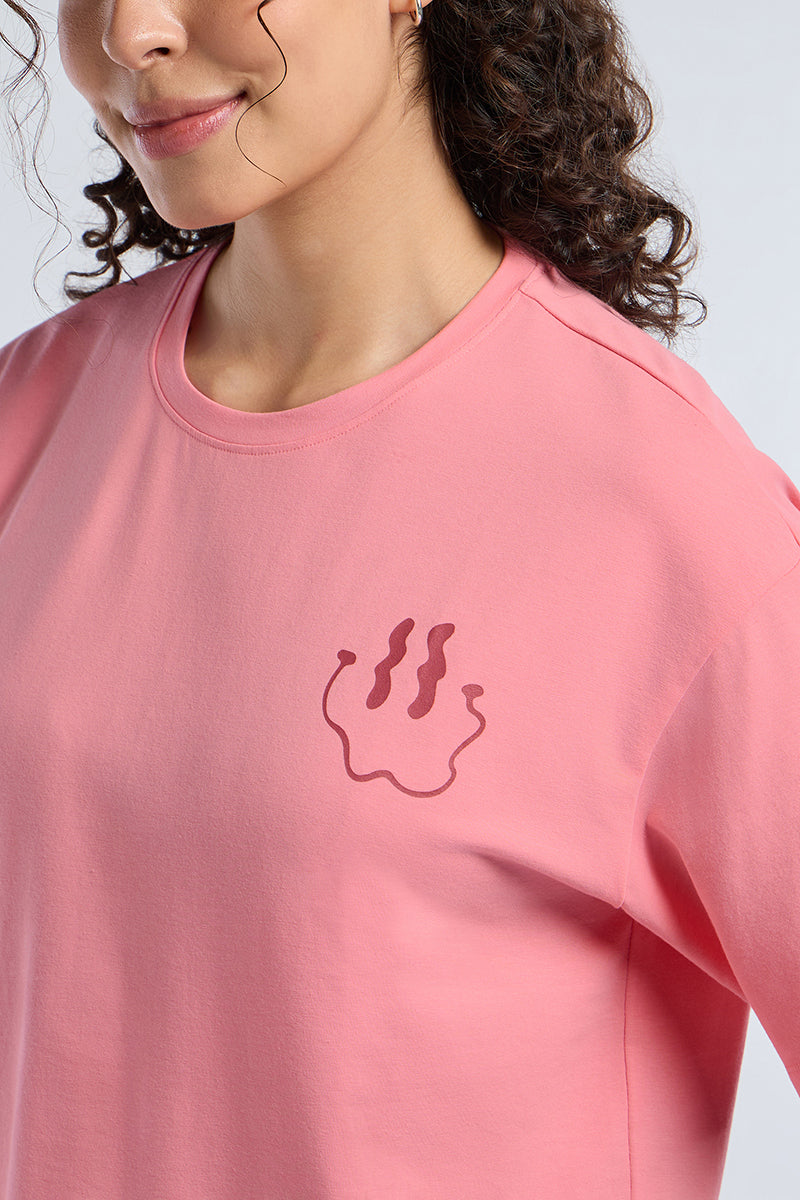 ELEMENTS CHIC CROP TEE - Flamingo Base