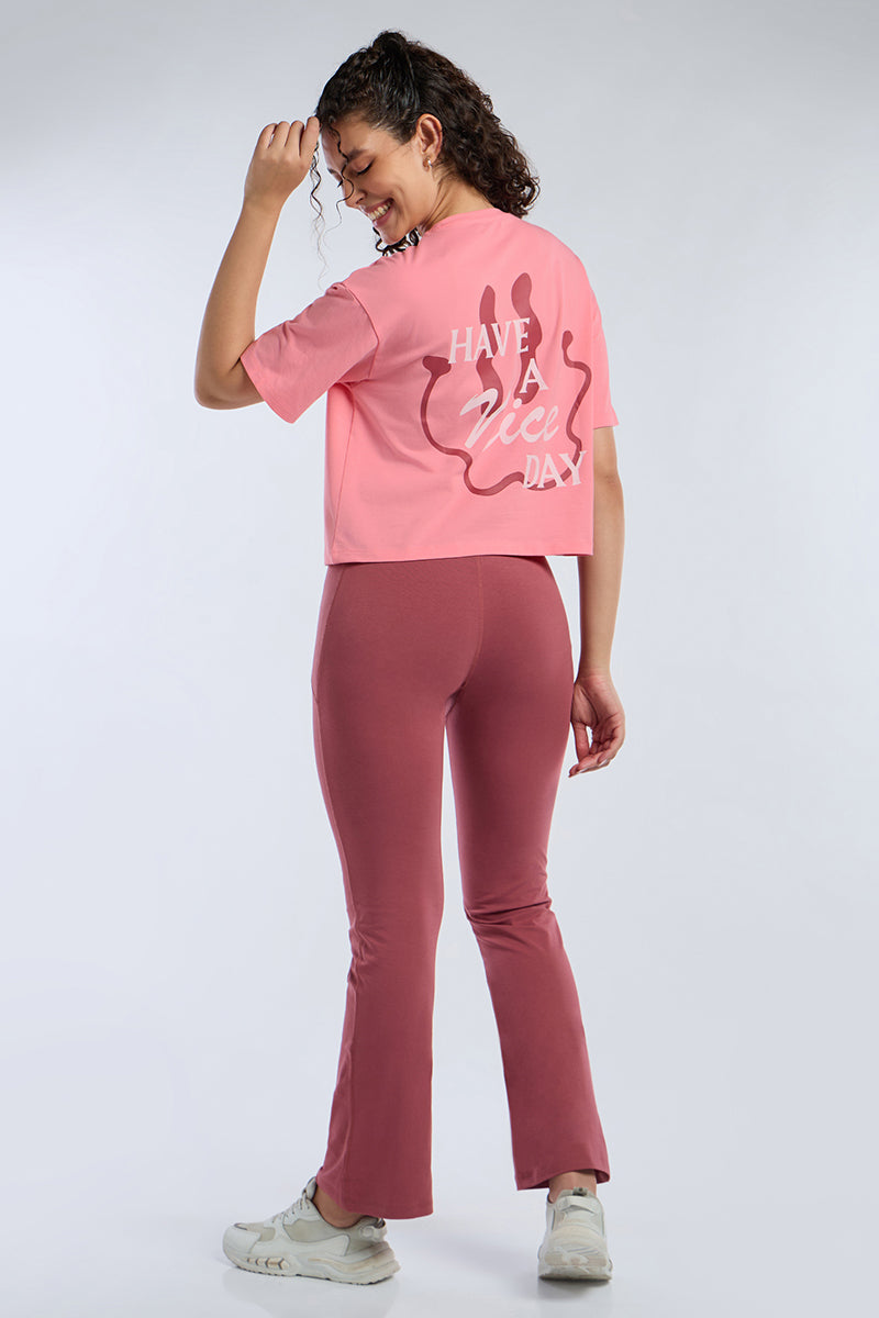 ELEMENTS CHIC CROP TEE - Flamingo Base