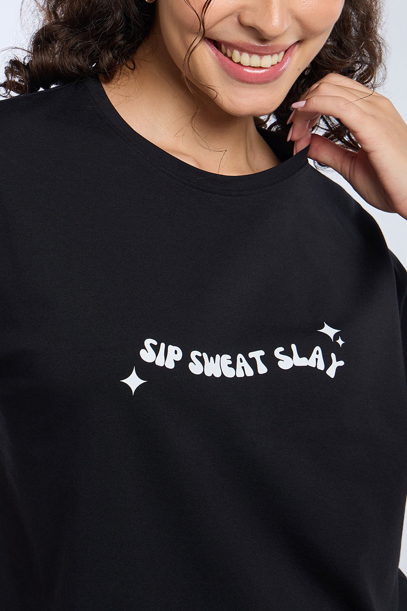 ELEMENTS CHIC CROP TEE - Black Base