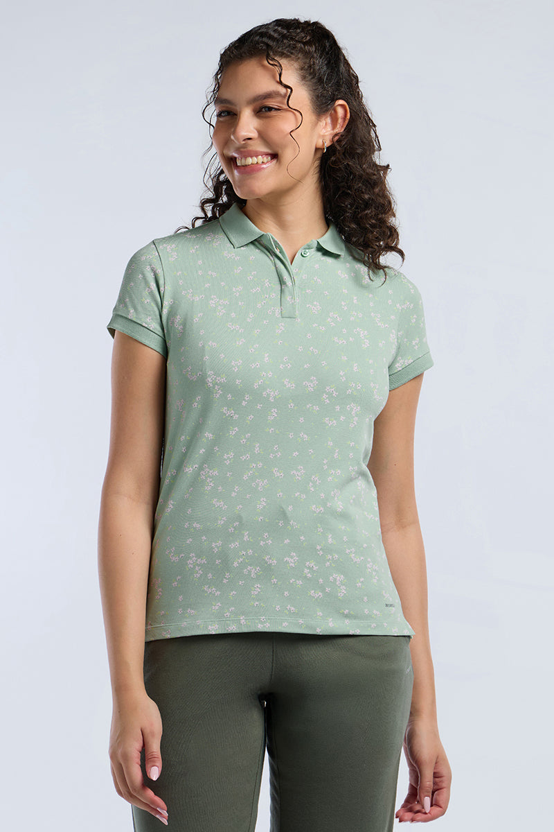 ELEMENTS CLASSIC POLO - Aqua Florals Print - Image 4 of 7