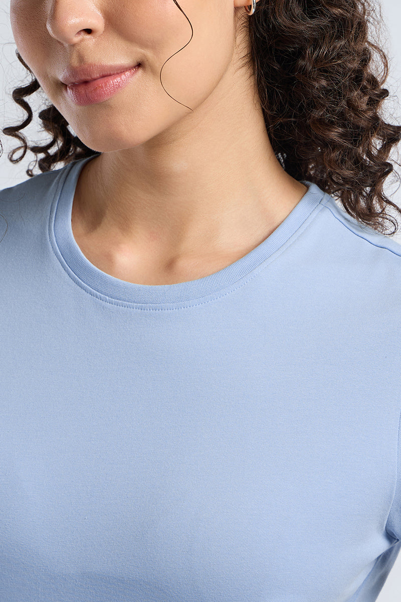 ESSENTIAL CREW NECK TEE - Cashemere Blue - Image 4 of 7